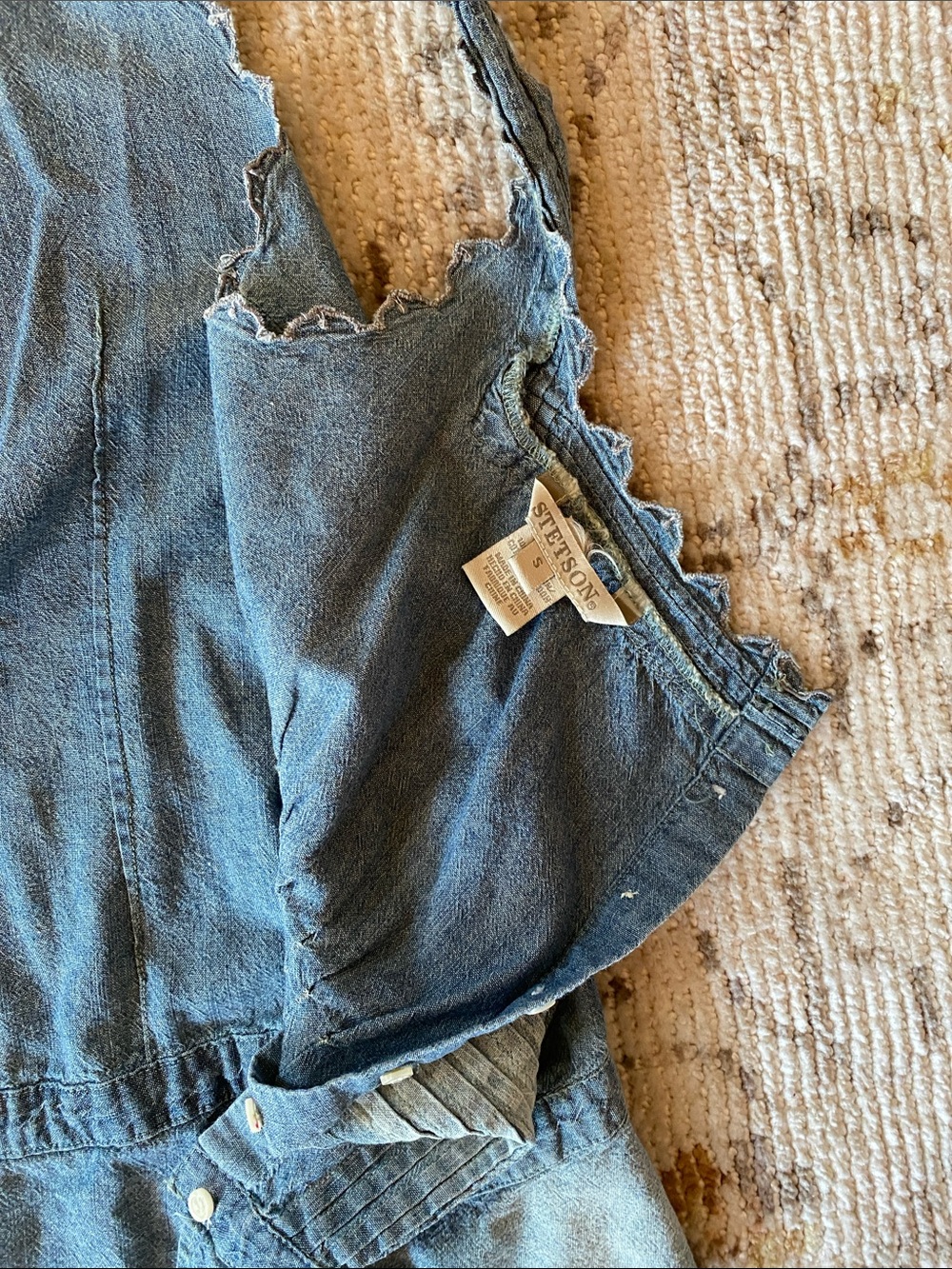 Stetson Blue Denim Ruffled Button-Front Camisole - Picture 2 of 2